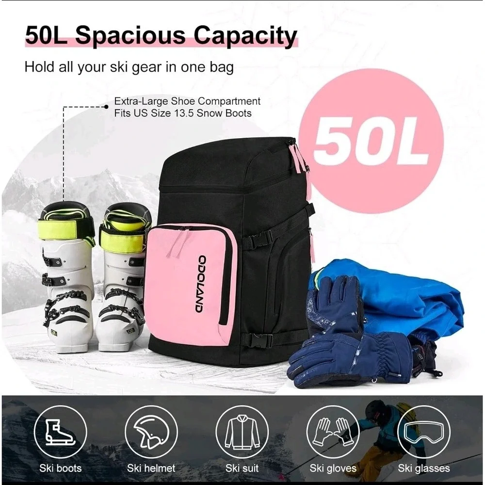 Padded Ski & Boot Bag Combo for Air Travel, Waterproof & Durable Storage